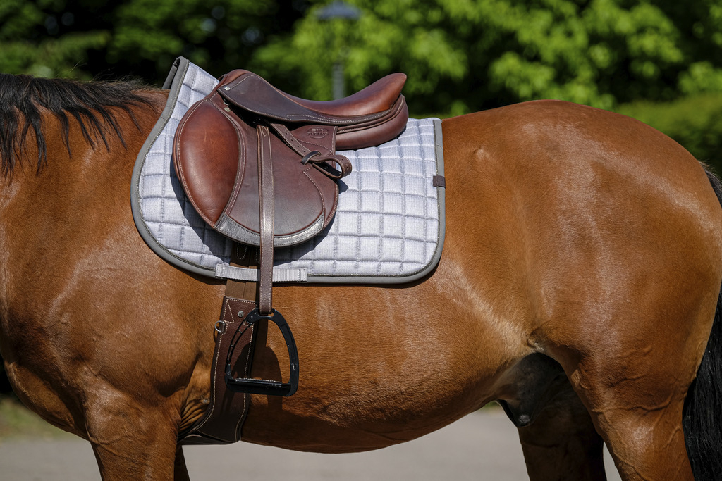 EQUITHEME Zadeldek Chic donkergrijs - Maat Paard