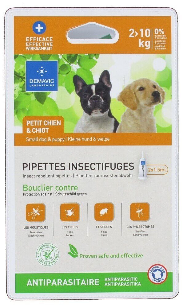 Pipeta insecticida para perro pequeño 2-10 kg 