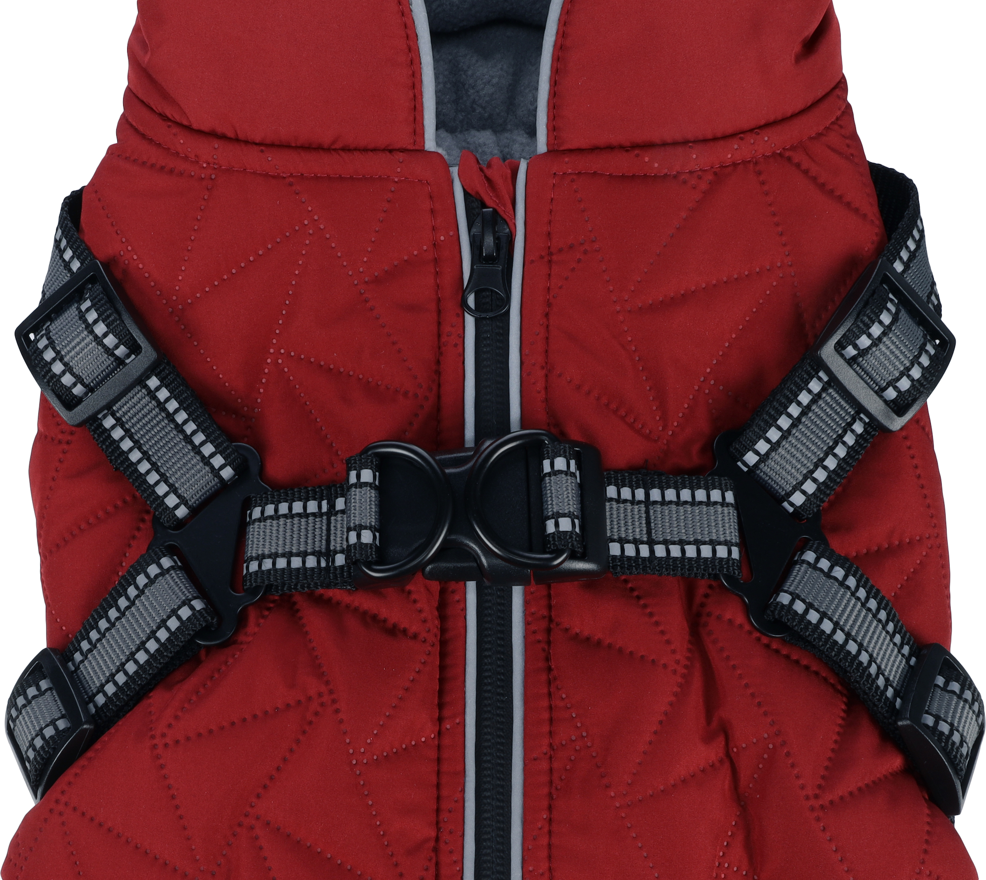 Manteau d'hiver avec harnais Flamingo Duker rouge