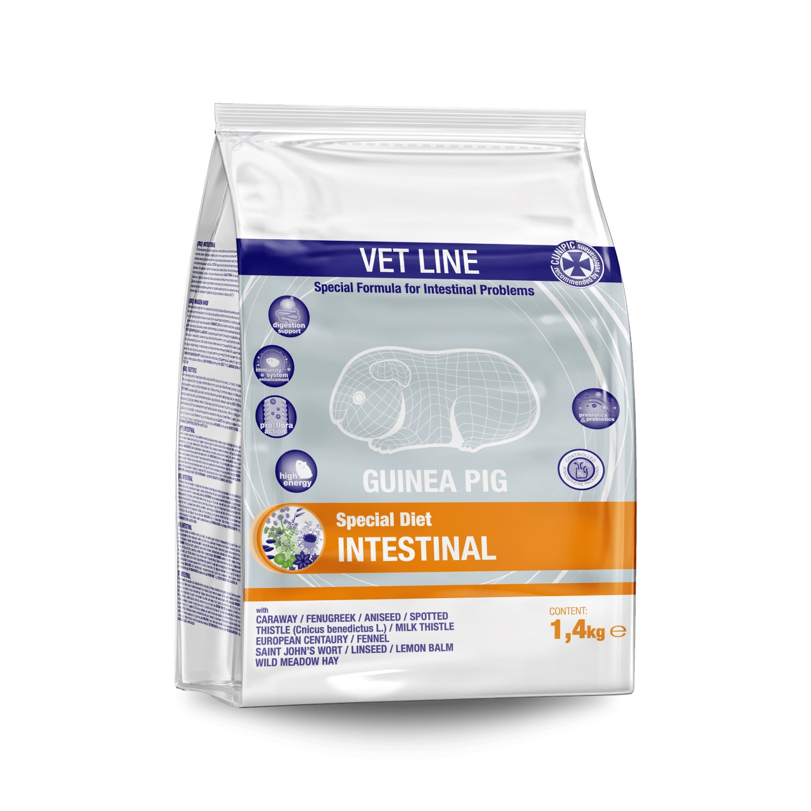 Cunipic Vet Line Intestinal Comida para cobayas con problemas intestinales