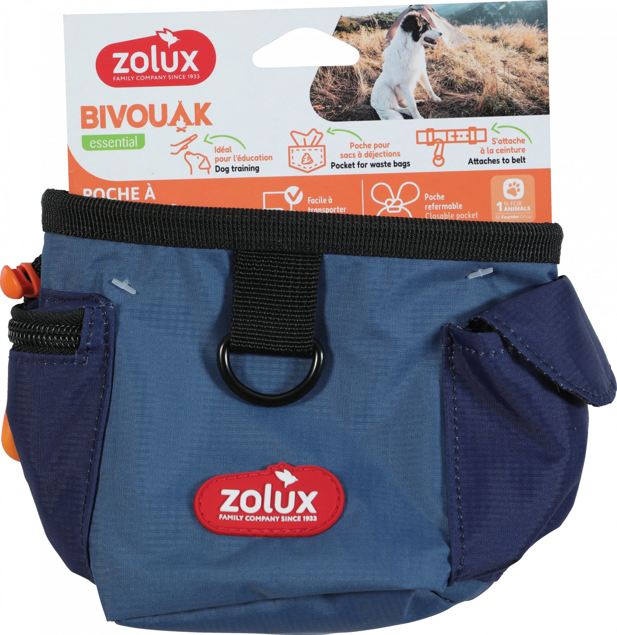 Sac 2 en 1 pour friandises et sacs à déjection Zolux bivouak - 2 coloris disponibles