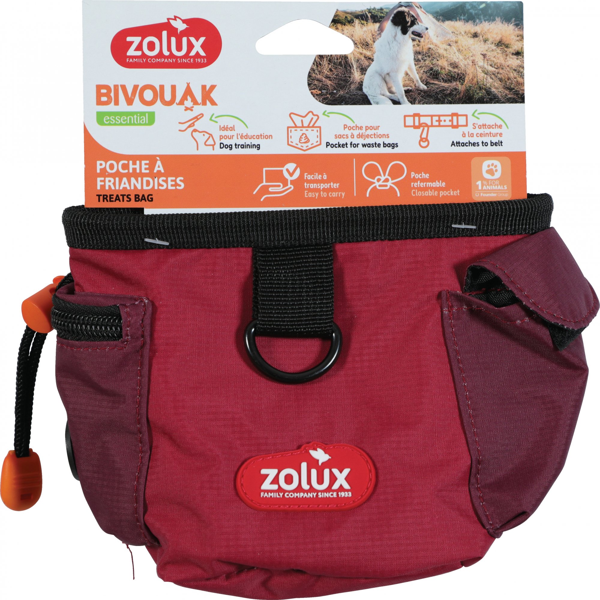 Sac 2 en 1 pour friandises et sacs à déjection Zolux bivouak - 2 coloris disponibles