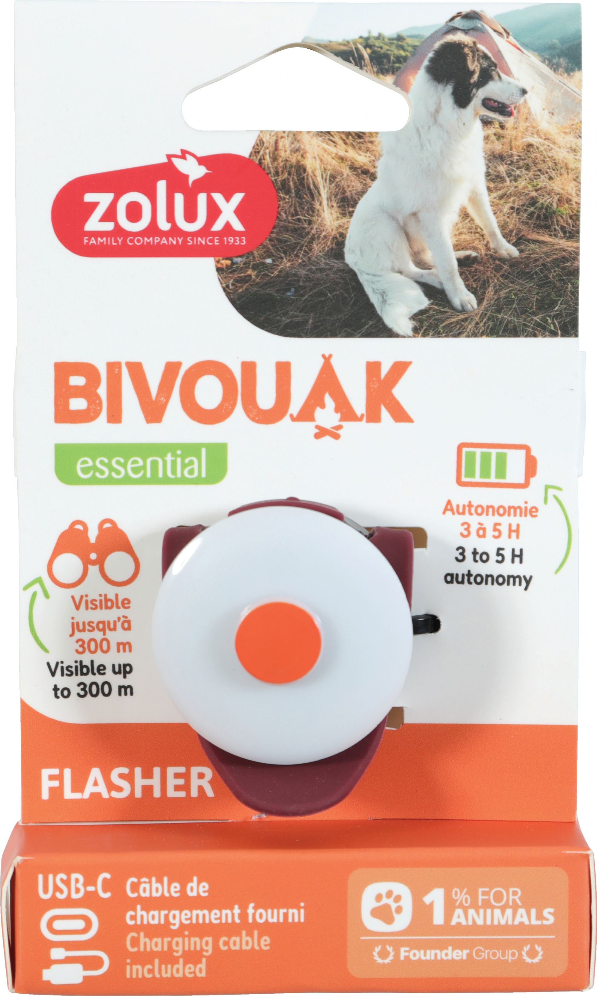 Flasher lumineux USB Zolux Bivouak - 2 coloris disponibles