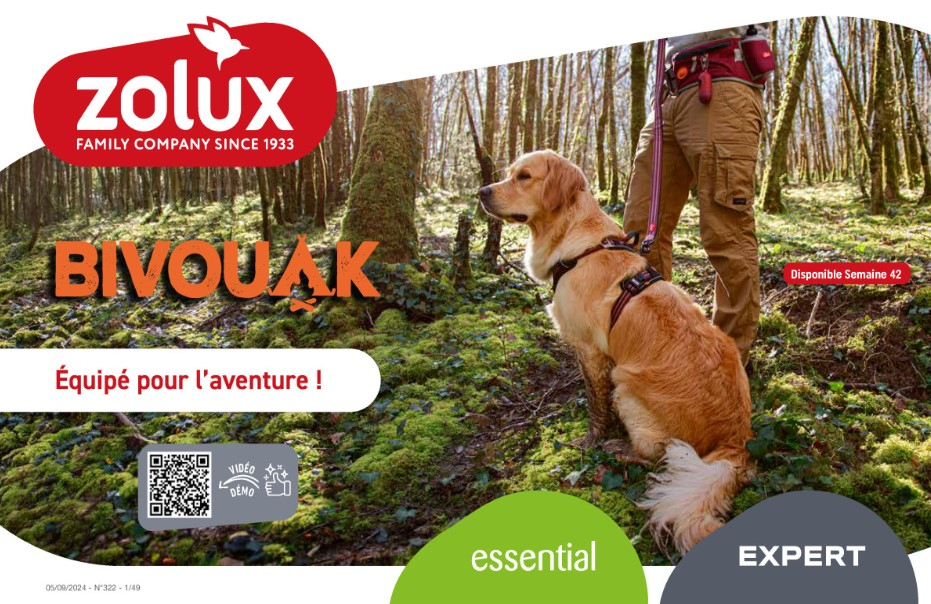 Collier Rouge pour chien Zolux Bivouak - 4 tailles disponibles