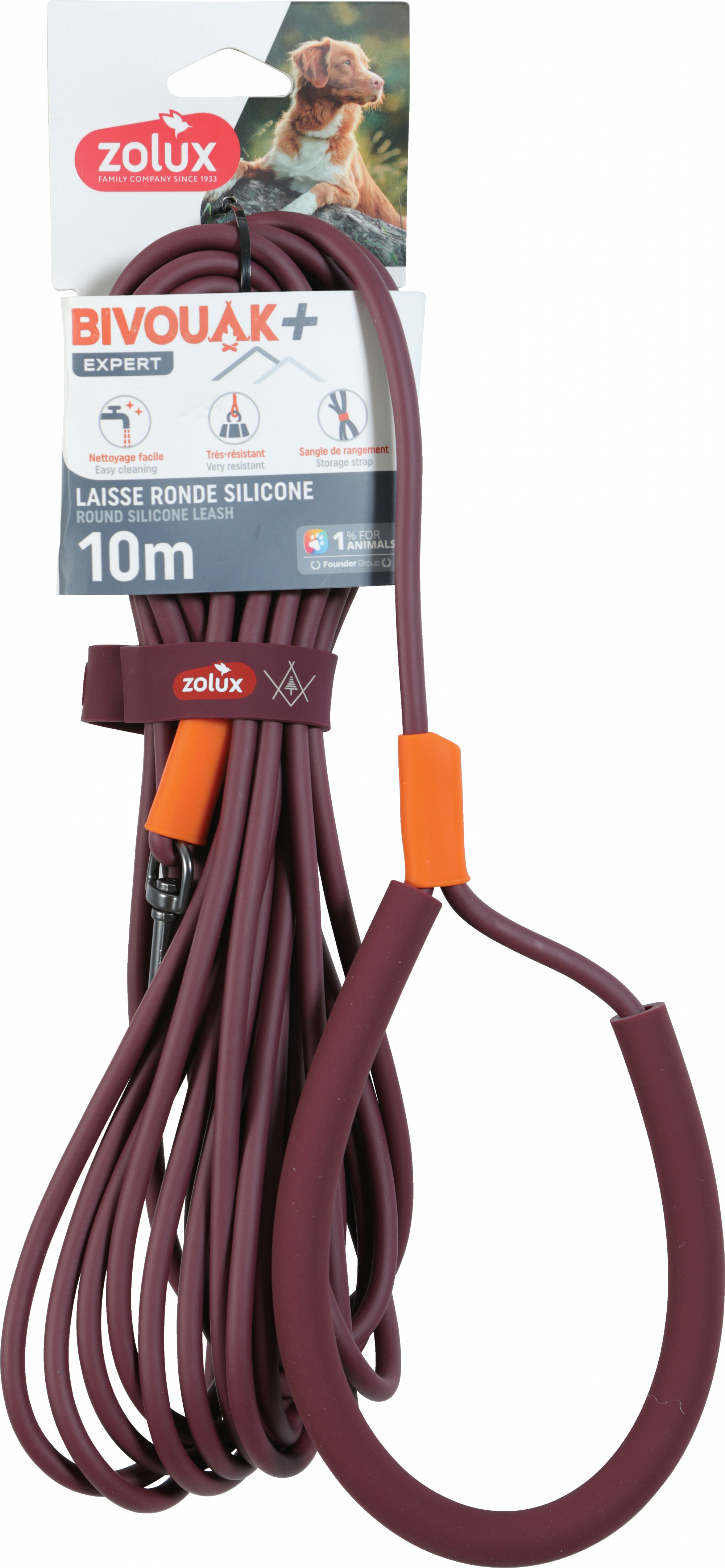 Longe ronde Rouge en silicone Zolux Bivouak - 3 tailles disponibles