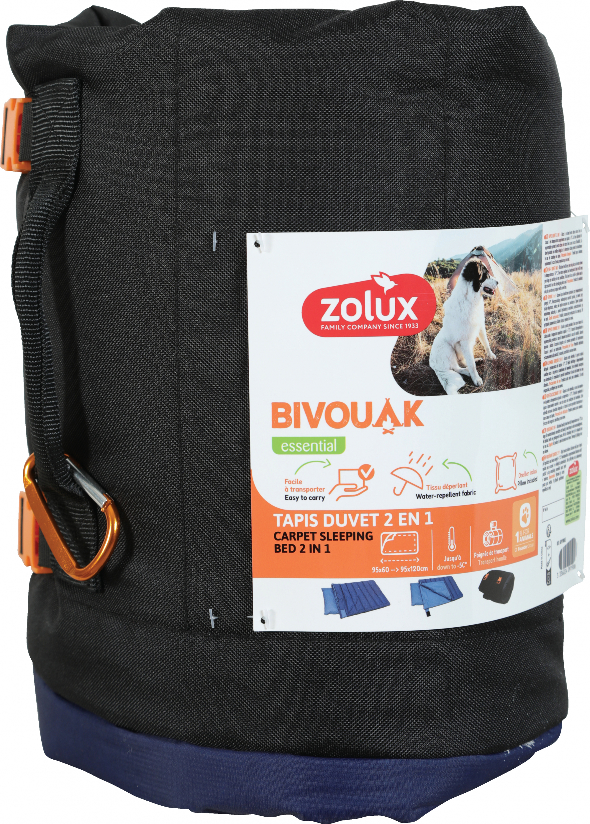 Duvet 2 en 1 pour chien Zolux Bivouak - 2 coloris disponibles