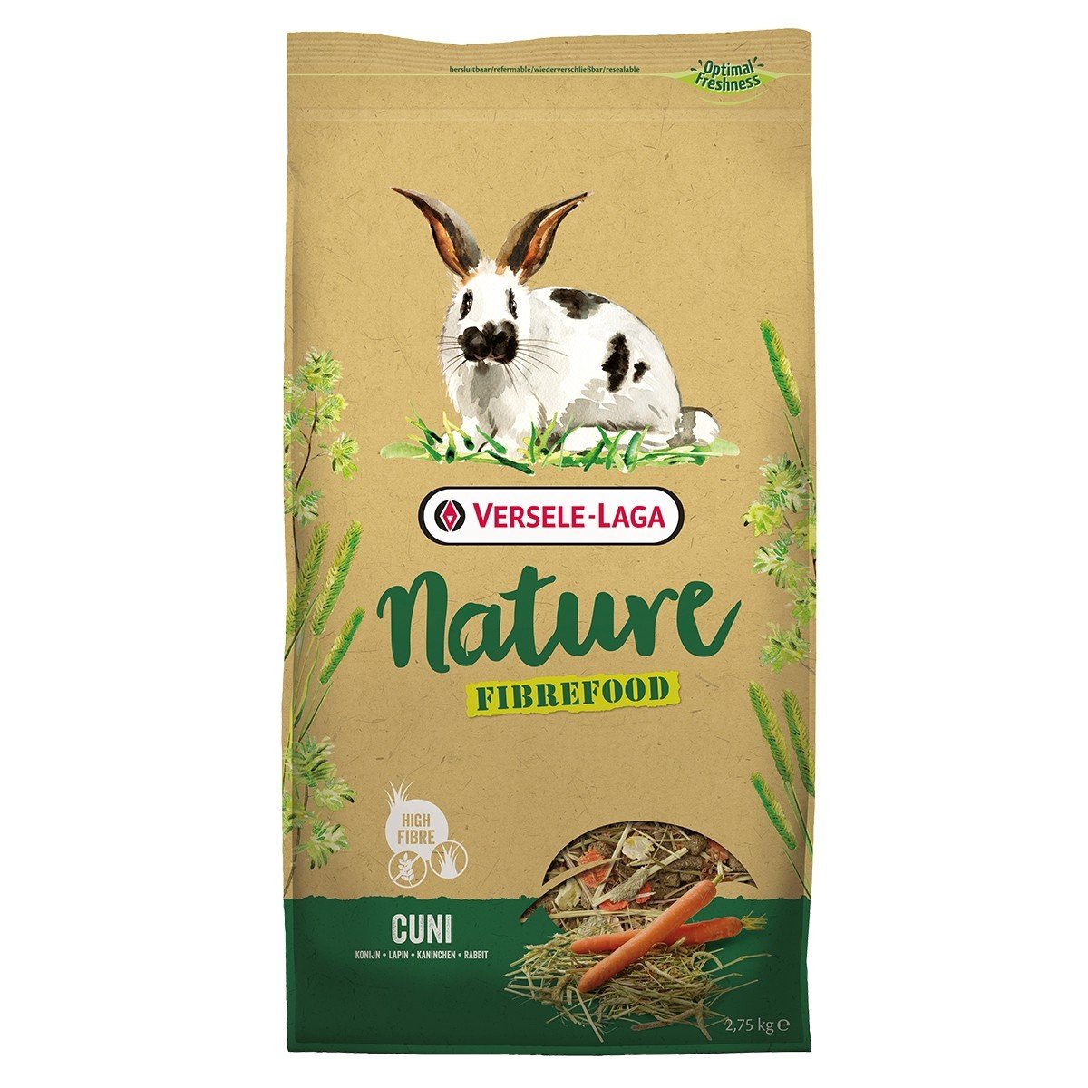 Versele Laga Cuni Nature Fibre food rico em fibras para coelhos