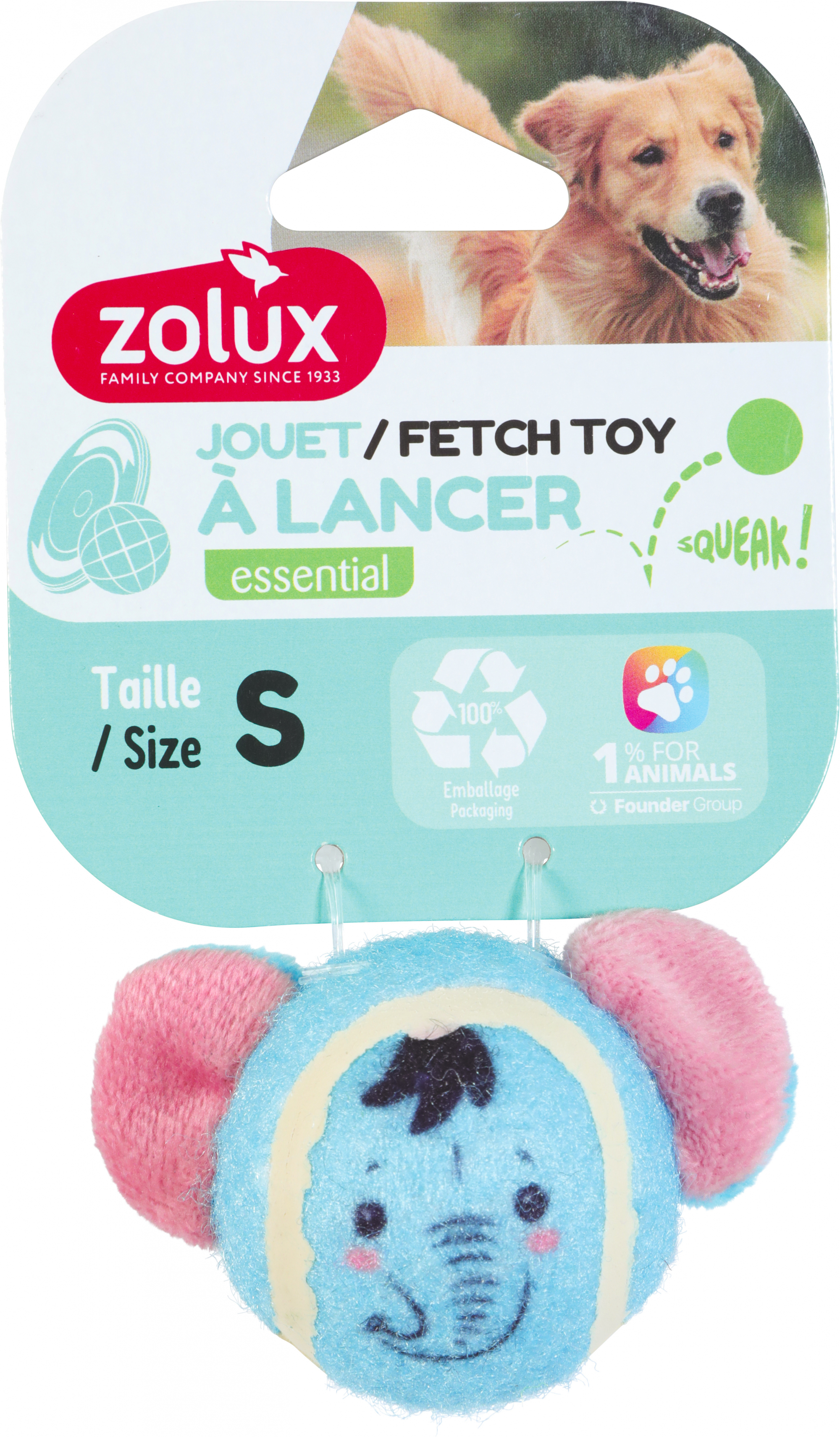 Balle de tennis sonore pour chien - Eléphant - 3 tailles disponibles