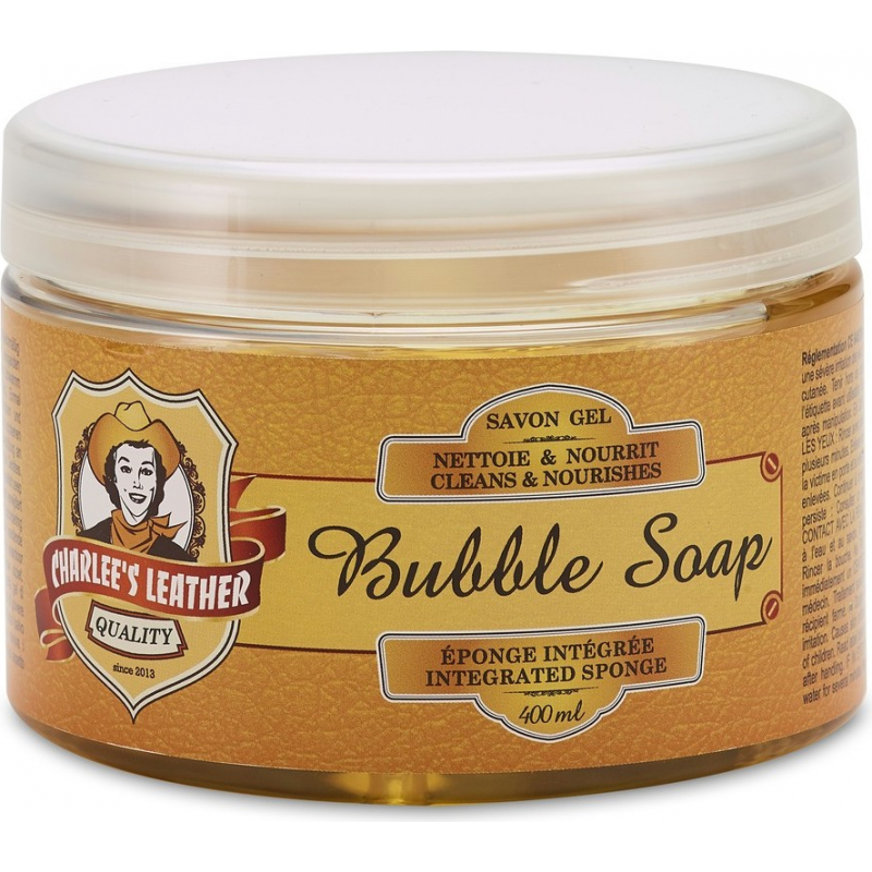 Charlee's Leather bubble soap gel + eponge