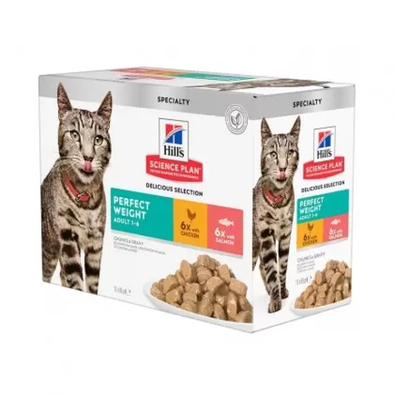 HILL'S Science Plan Adult Perfect Weight Multipack für Katzen Huhn und Lachs