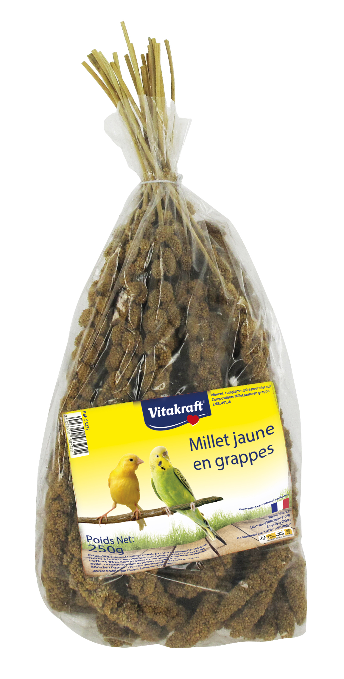 VITAKRAFT Millet jaune en grappes pour oiseaux domestiques - 250g