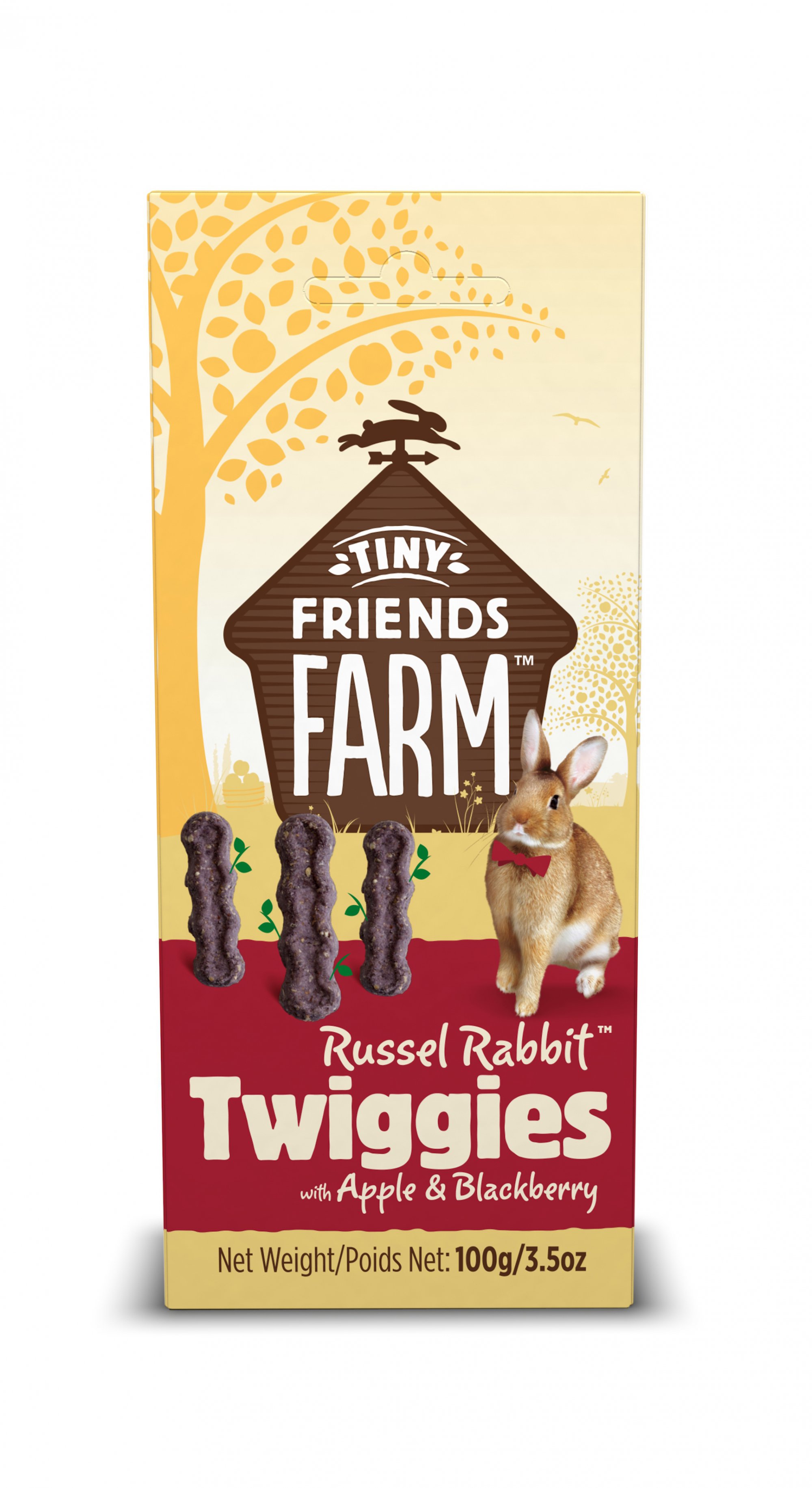 Tiny Friends Farm Russel Rabbit Twiggies Friandises pour rongeurs à la pomme et mûre