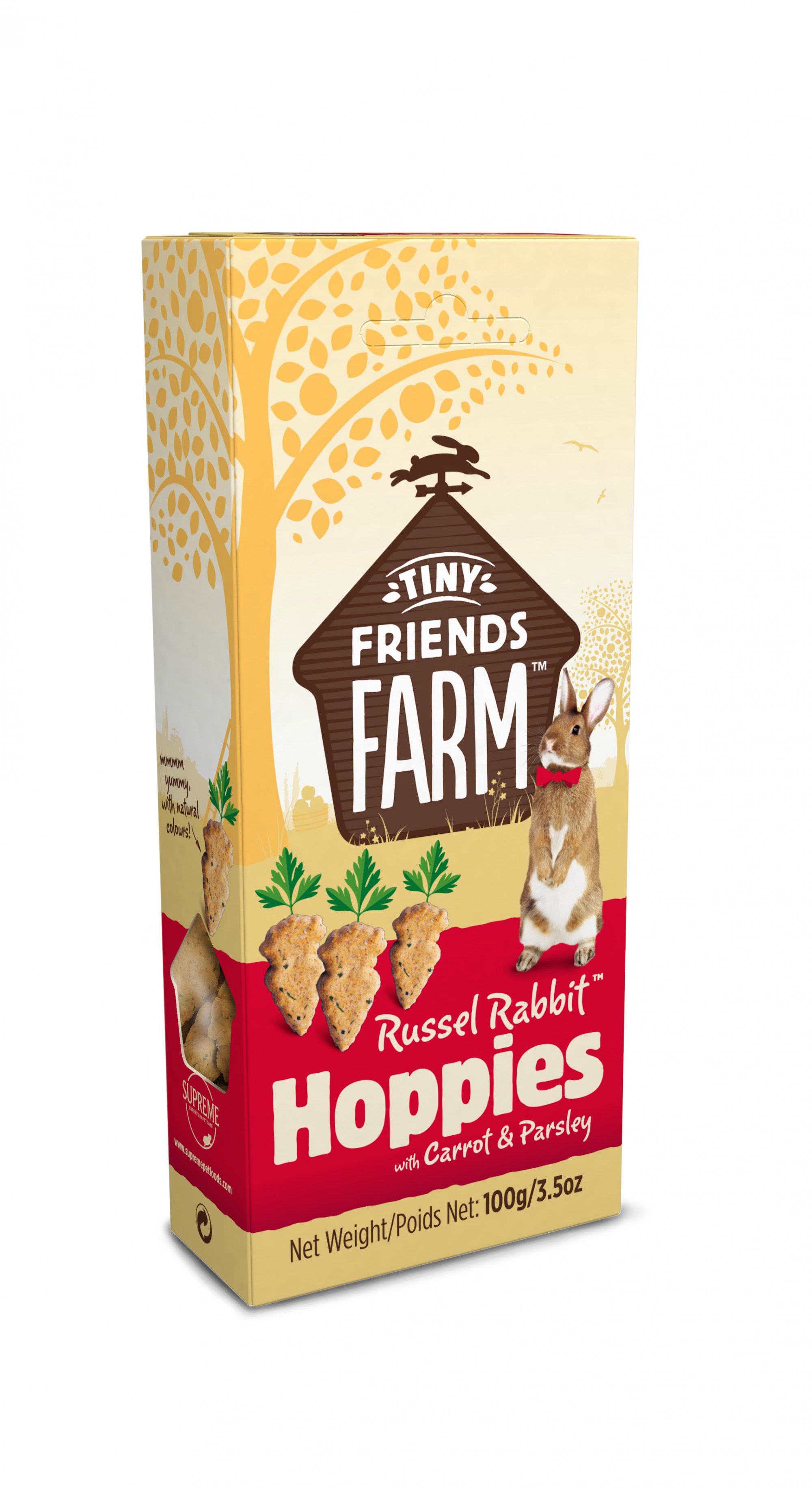 Tiny Friends Farm Russel Rabbit Hoppies Friandises pour rongeurs à la carotte et au persil