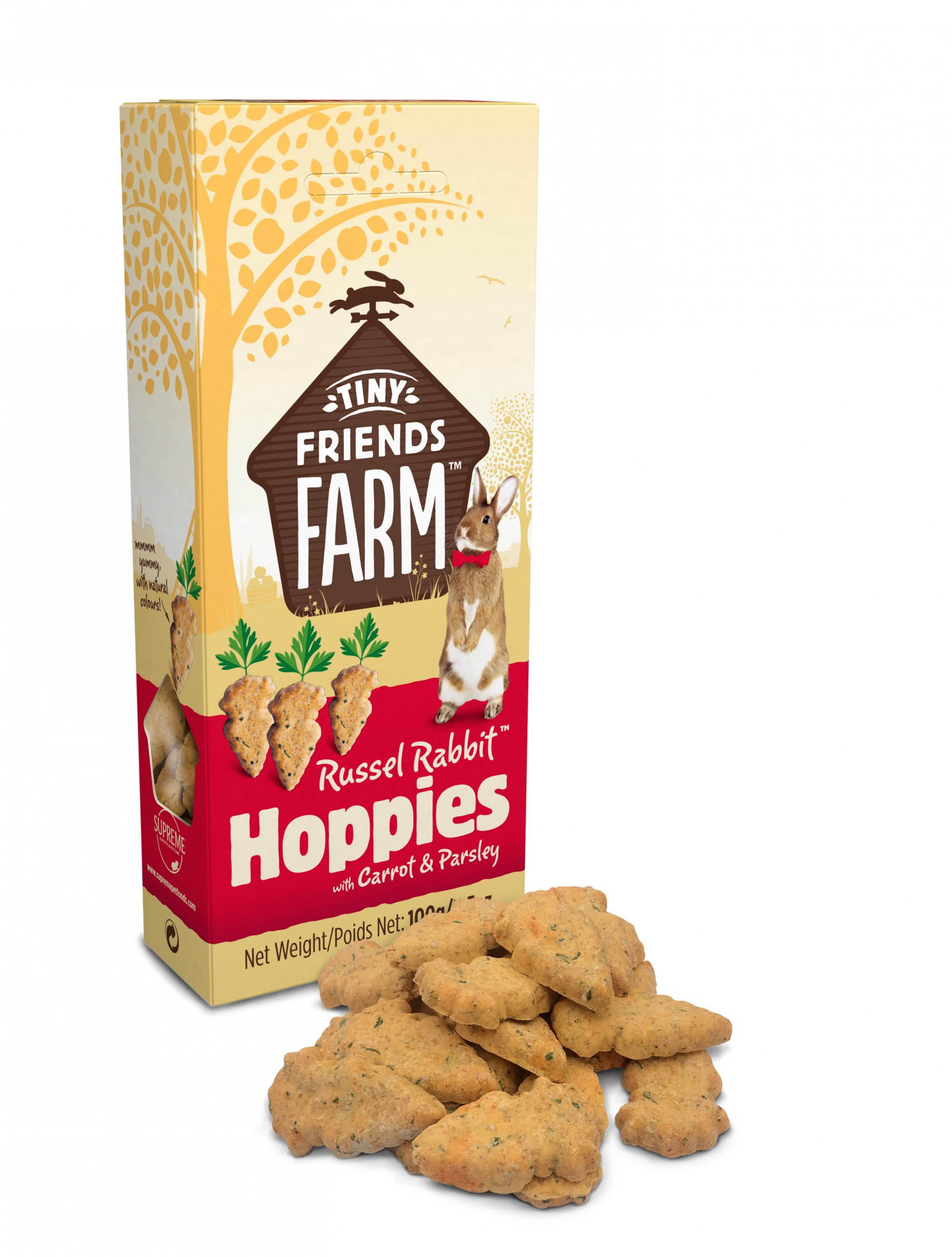 Tiny Friends Farm Russel Rabbit Hoppies Friandises pour rongeurs à la carotte et au persil