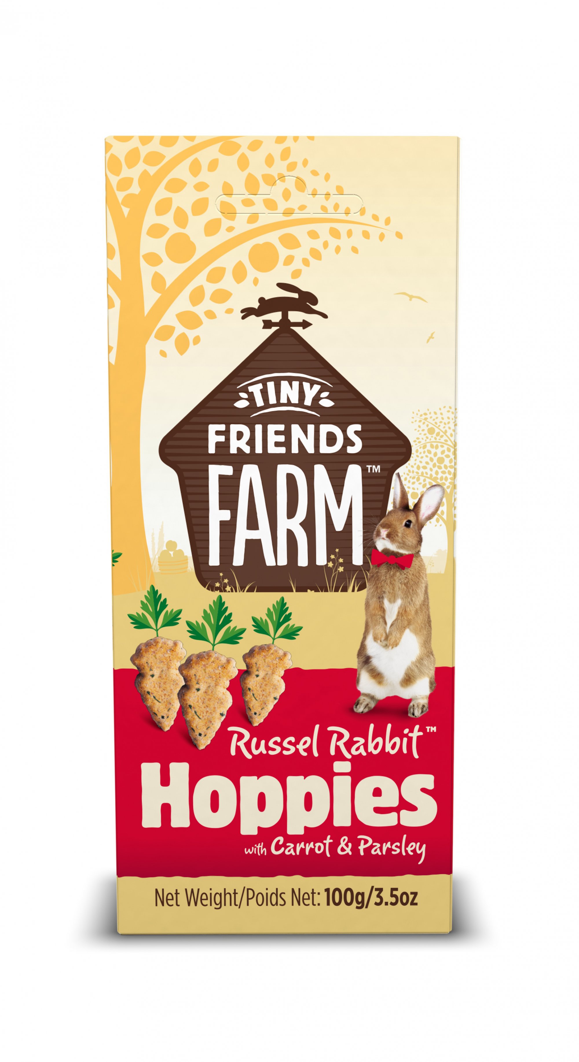 Tiny Friends Farm Russel Rabbit Hoppies Friandises pour rongeurs à la carotte et au persil