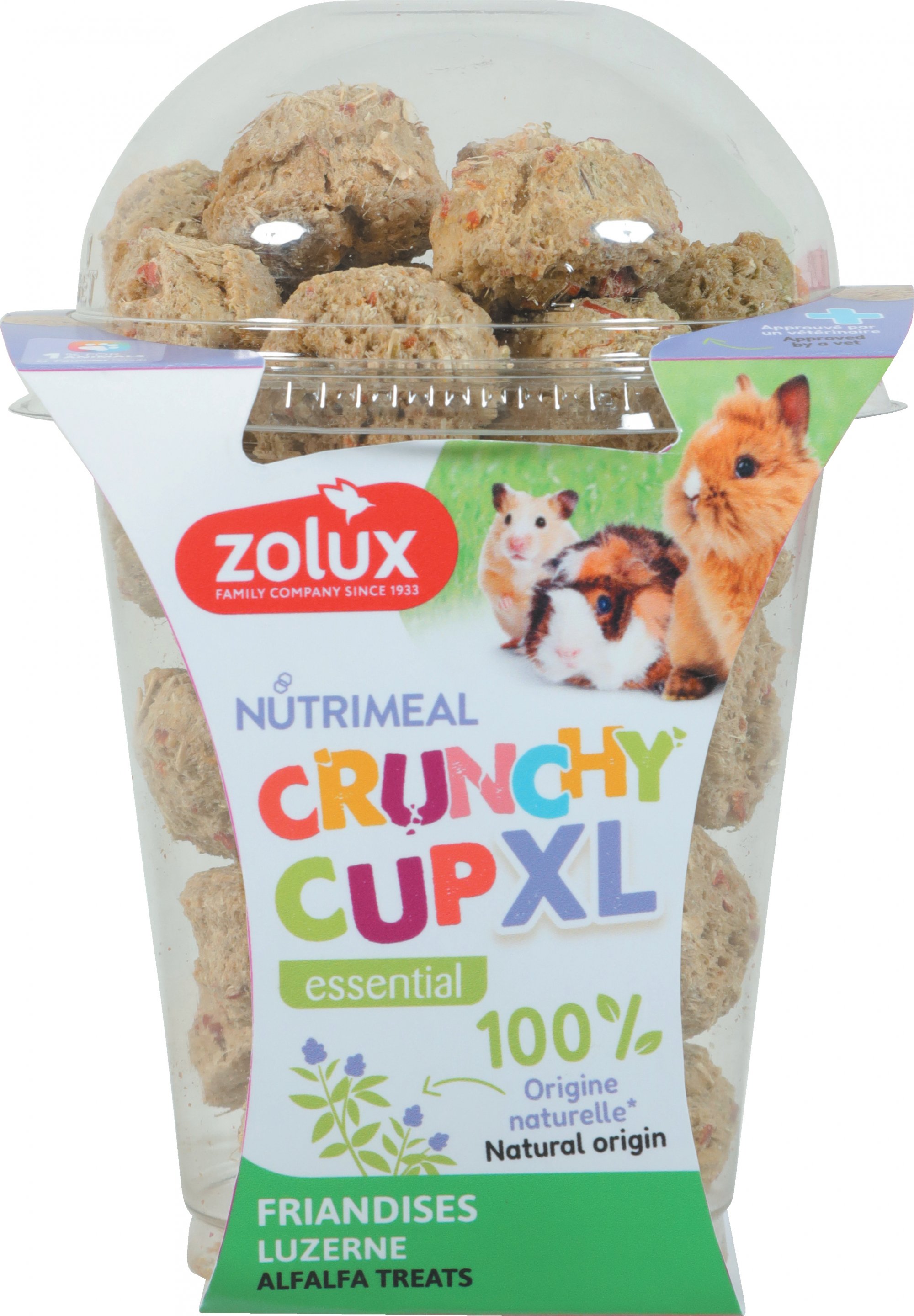  Friandises Zolux Nutrimeal Crunchy Cup XL nature pour petits rongeurs