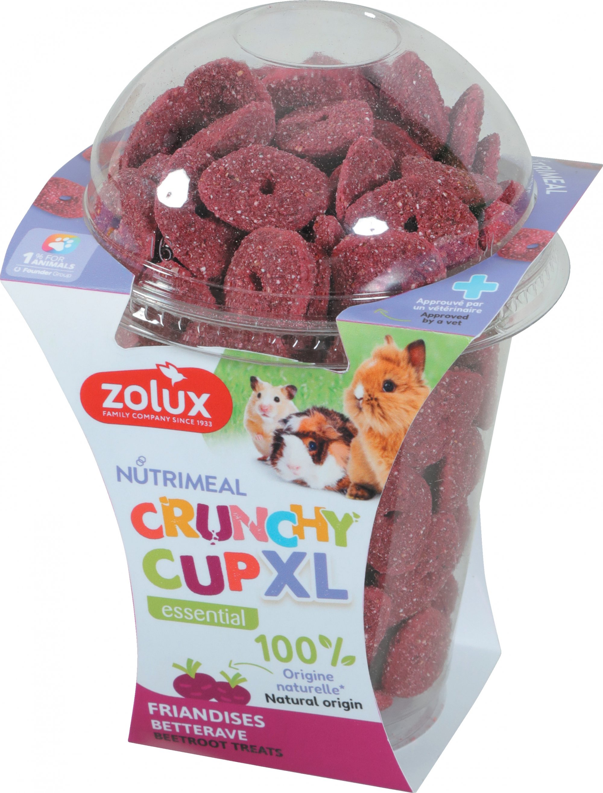 Friandises Zolux Nutrimeal Crunchy Cup XL à la betterave pour petits rongeurs