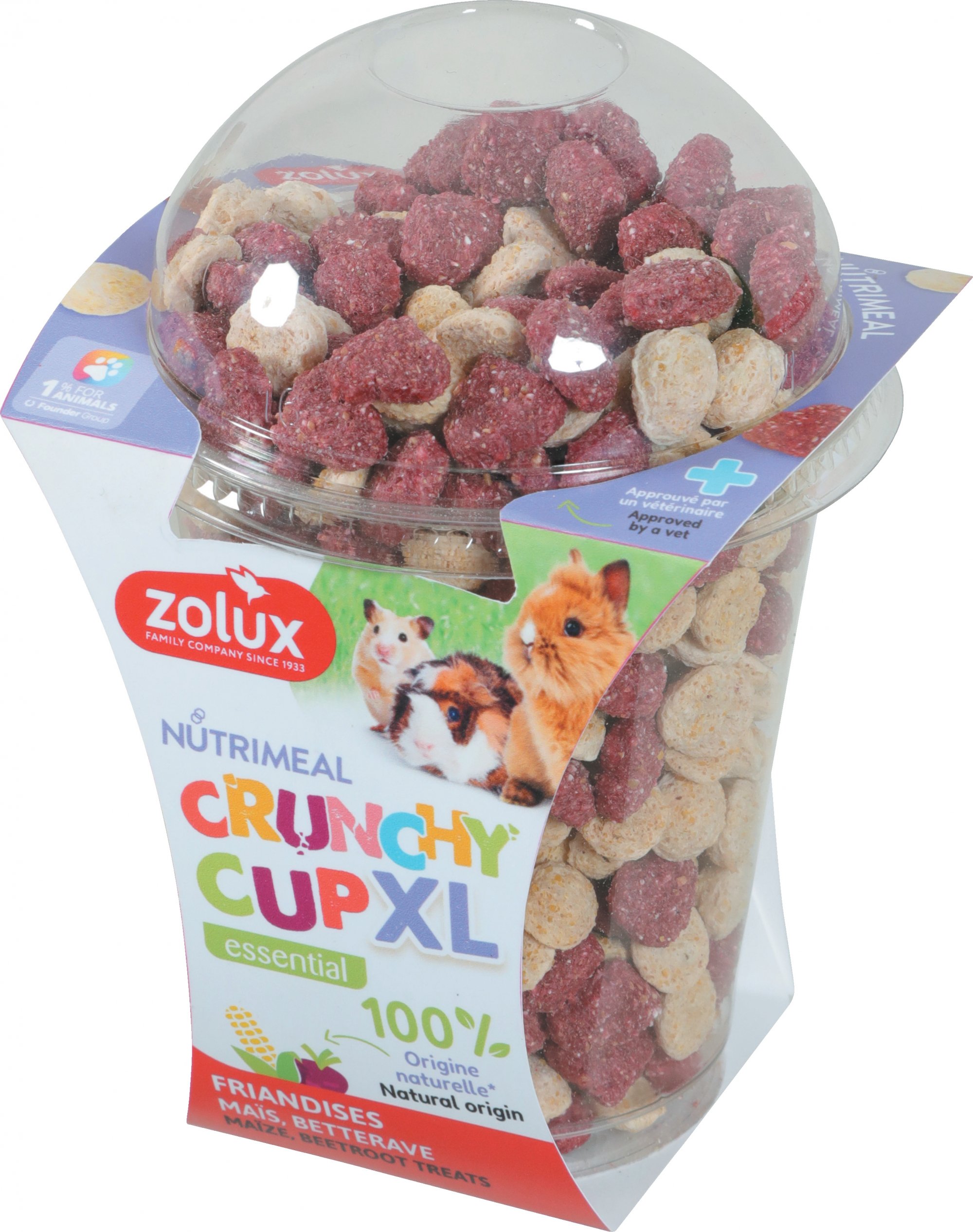 Friandises Zolux Nutrimeal Crunchy Cup XL heart pour petits rongeurs