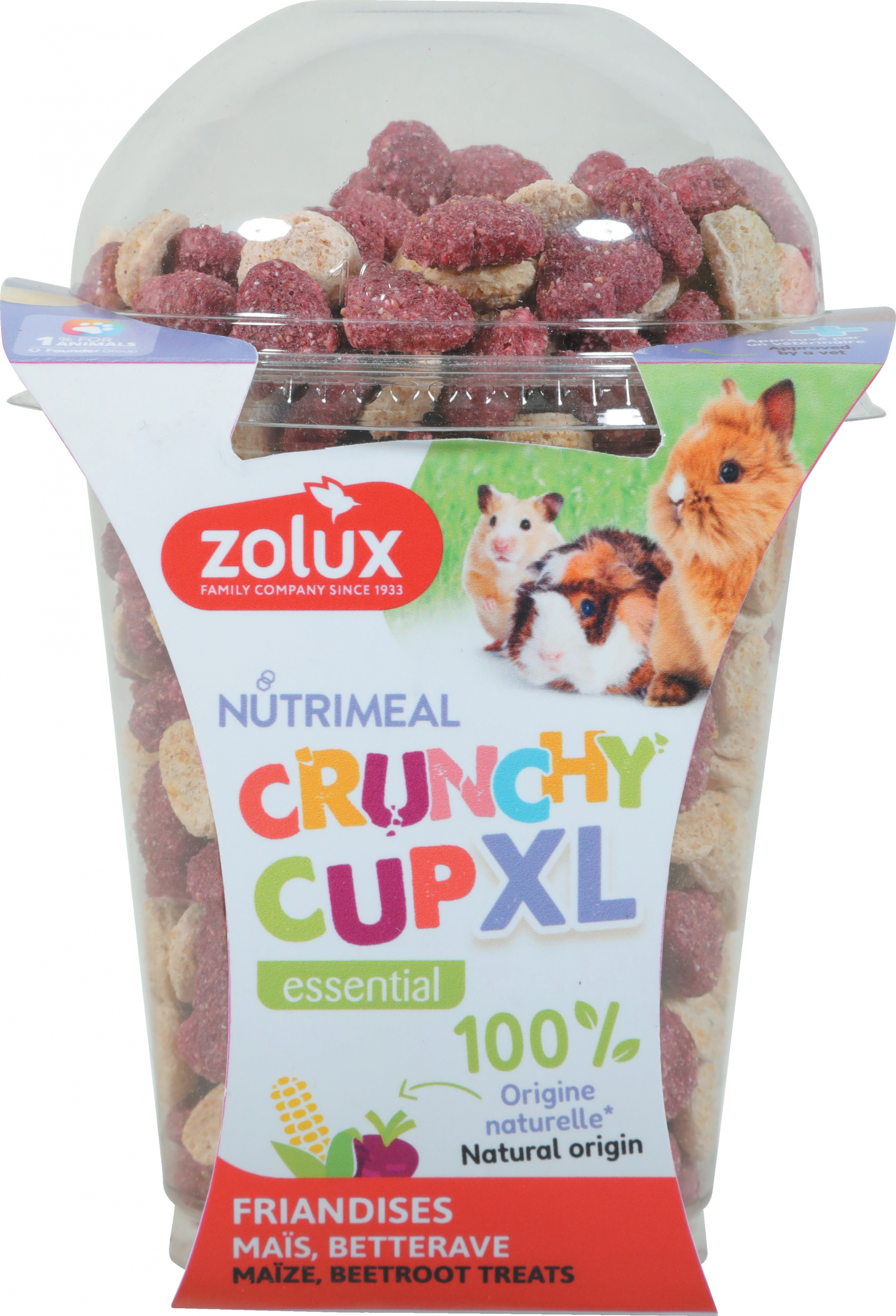 Friandises Zolux Nutrimeal Crunchy Cup XL heart pour petits rongeurs