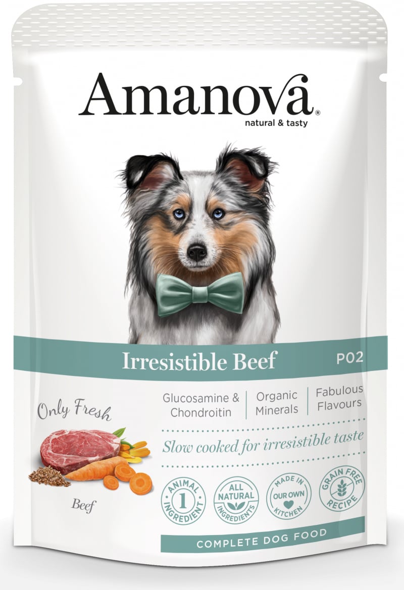 AMANOVA Pâtée à la viande fraîche sans céréale pour chien 100g - 3 saveurs au choix