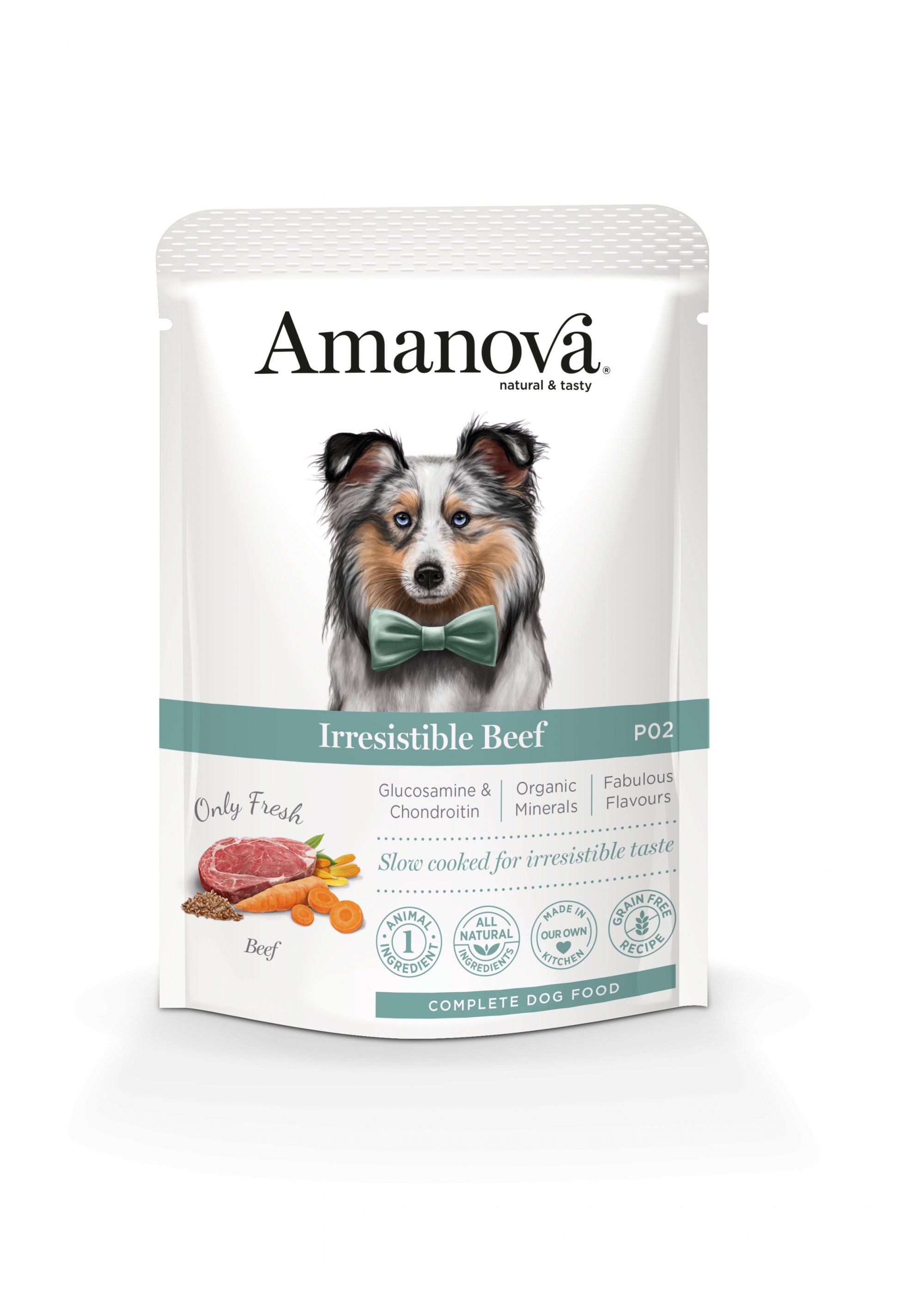 AMANOVA Pâtée à la viande fraîche sans céréale pour chien 100g - 3 saveurs au choix