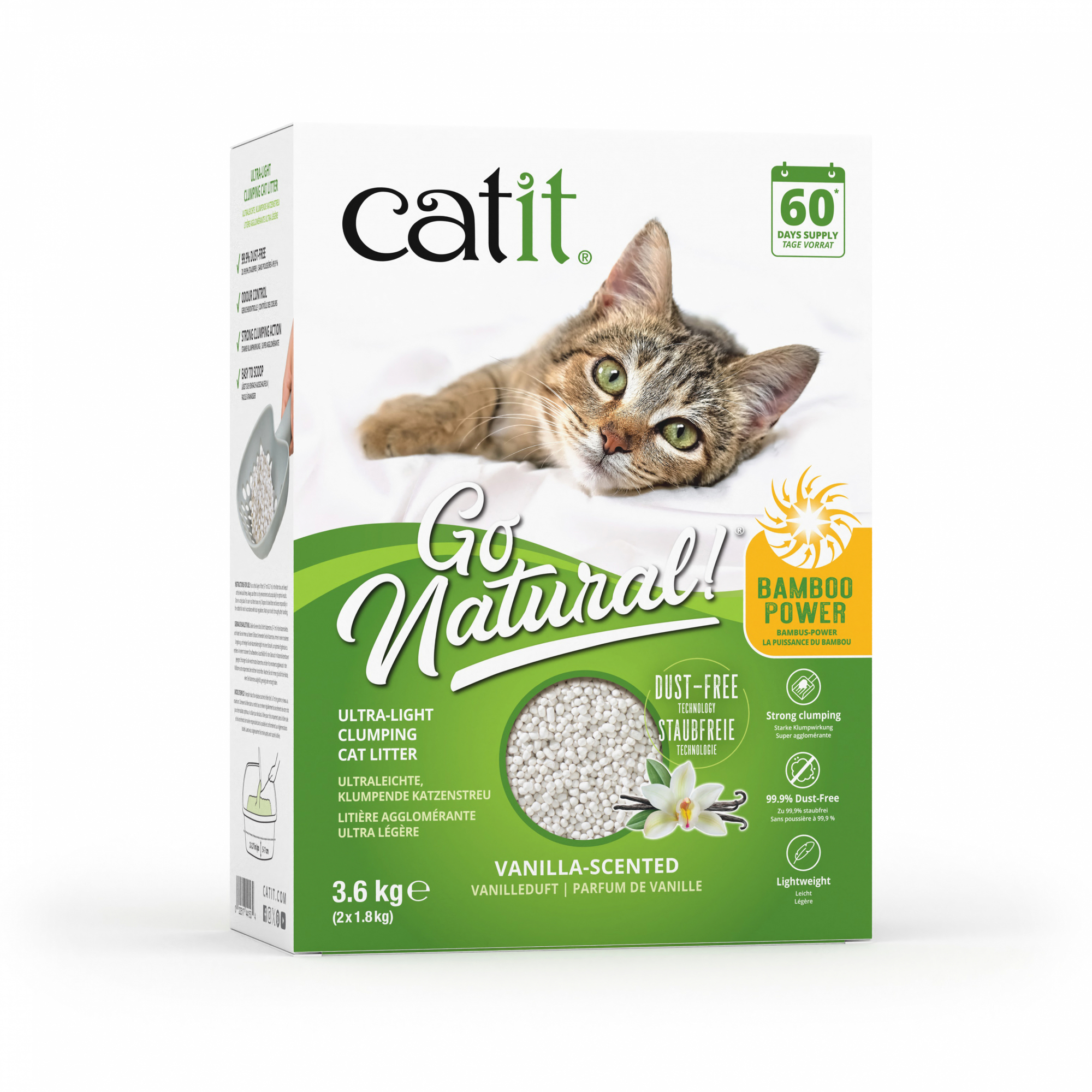 Catit Litière agglomérante ultra-légère Go Natural en bambou 