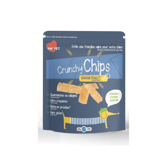 Friandise Crunchy Chips au collagène pour chien Amipet