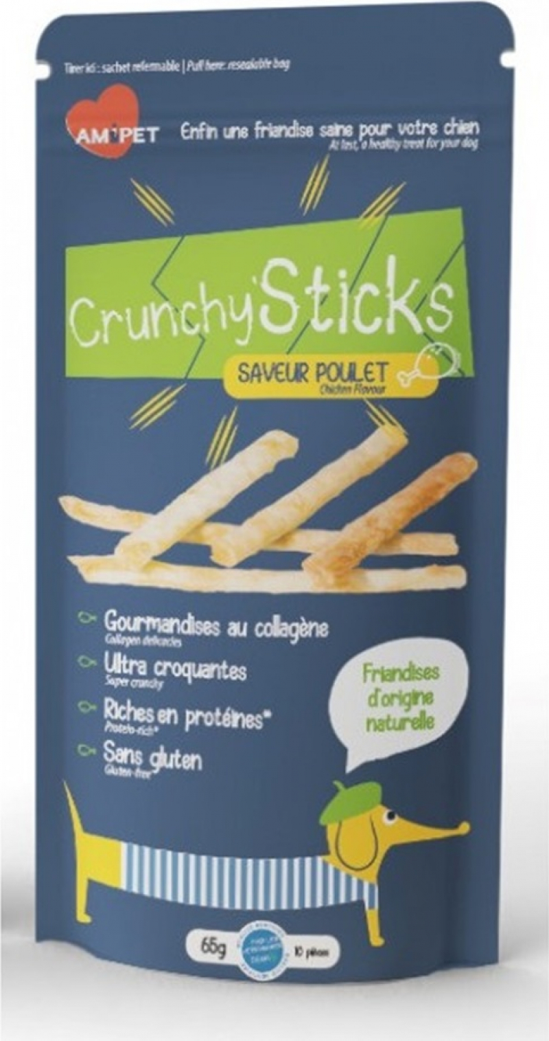 Friandise Crunchy Sticks au collagène pour chien Amipet