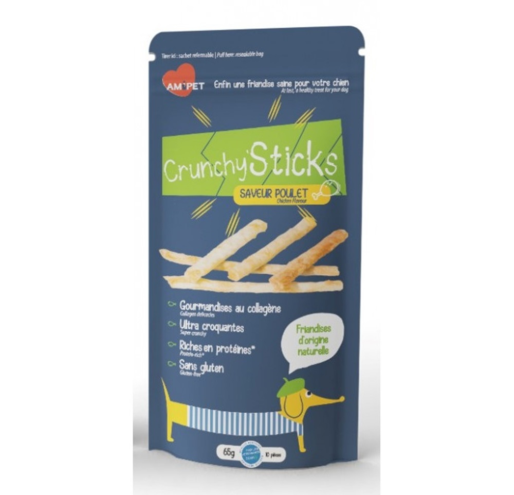 Friandise Crunchy Sticks au collagène pour chien Amipet