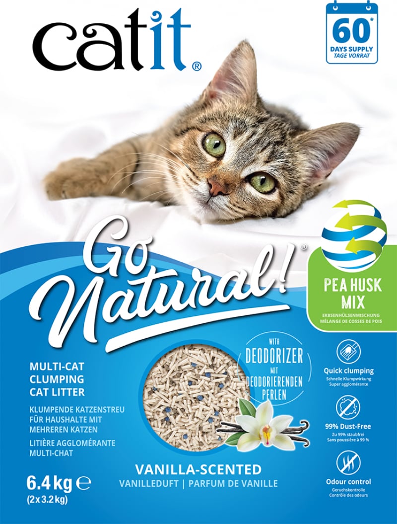 Catit Litière agglomérante Go Natural à base de cosse de pois et de bentonite