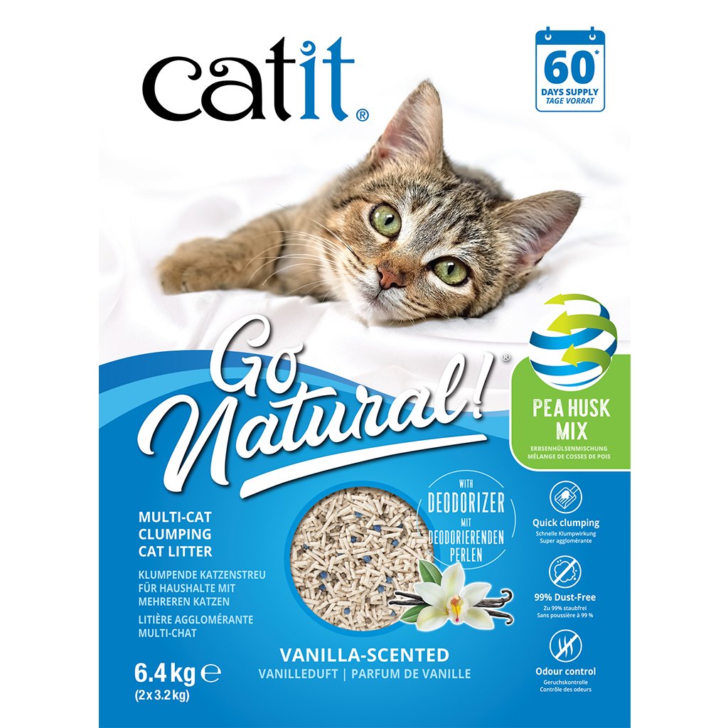 Catit Litière agglomérante Go Natural à base de cosse de pois et de bentonite