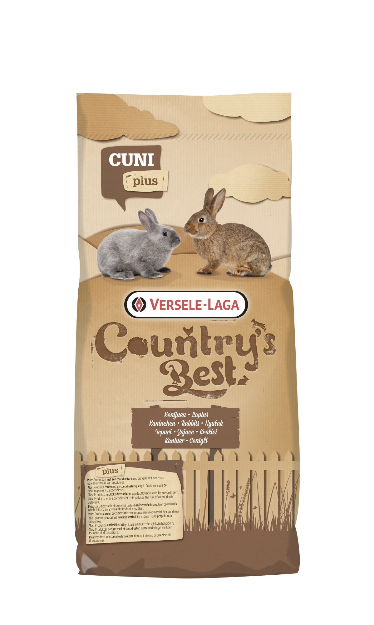 Versele Laga Cuni Fit Plus Country's Best Grânulos ricos em fibras com coccidiostático para coelhos