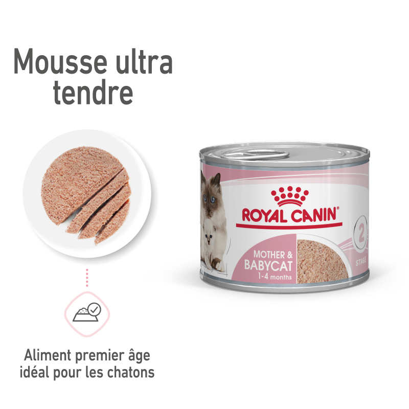 ROYAL CANIN Mother & Babycat mousse tenra para gata e gatinho de 0 a 4 meses