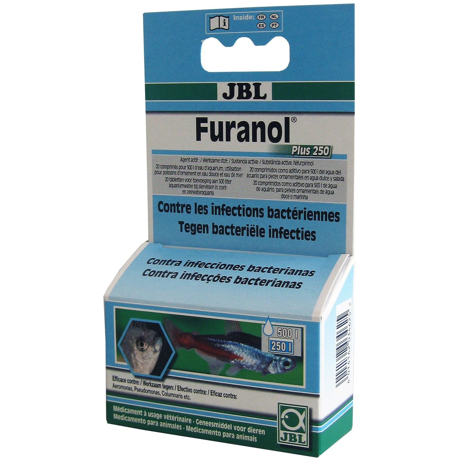 JBL Furanol Plus 250 Contra as infeções bacterianas internas e externas