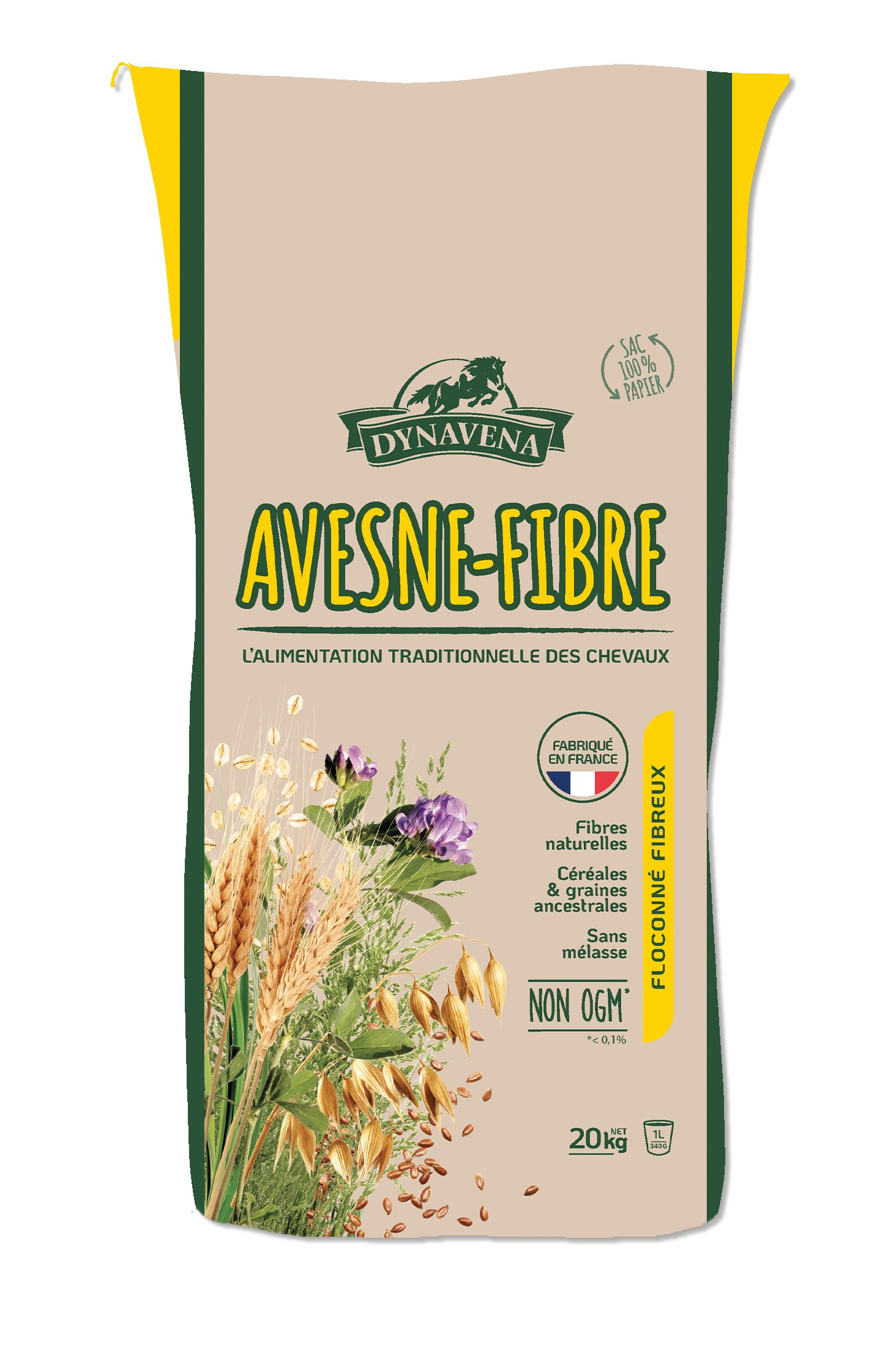 Dynavena Avesne Fibre pour le premier repas de la journée et le rétablissement des chevaux et des poneys