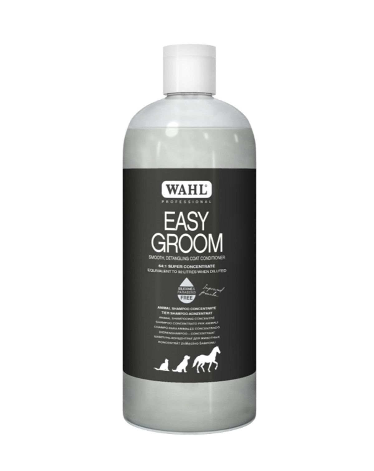 Après-Shampoing Concentré WAHL 500ml pour chien, chat et chevaux