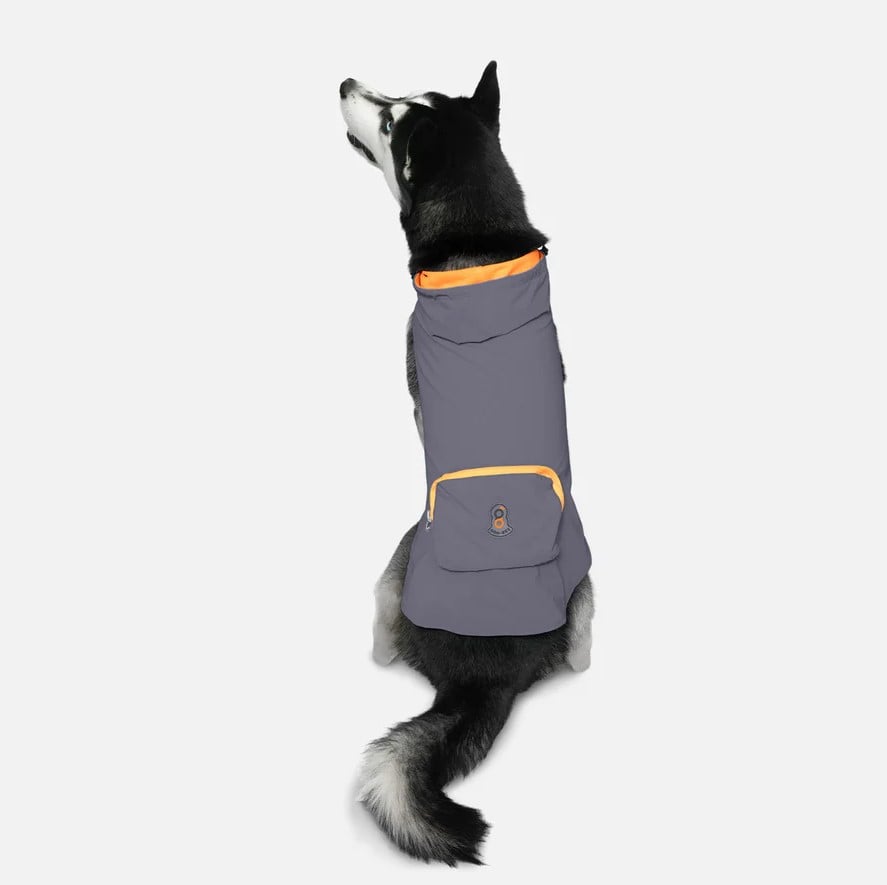 GOO-EEZ Poncho à capuche pour chien Charbon/Gris - Plusieurs tailles disponibles