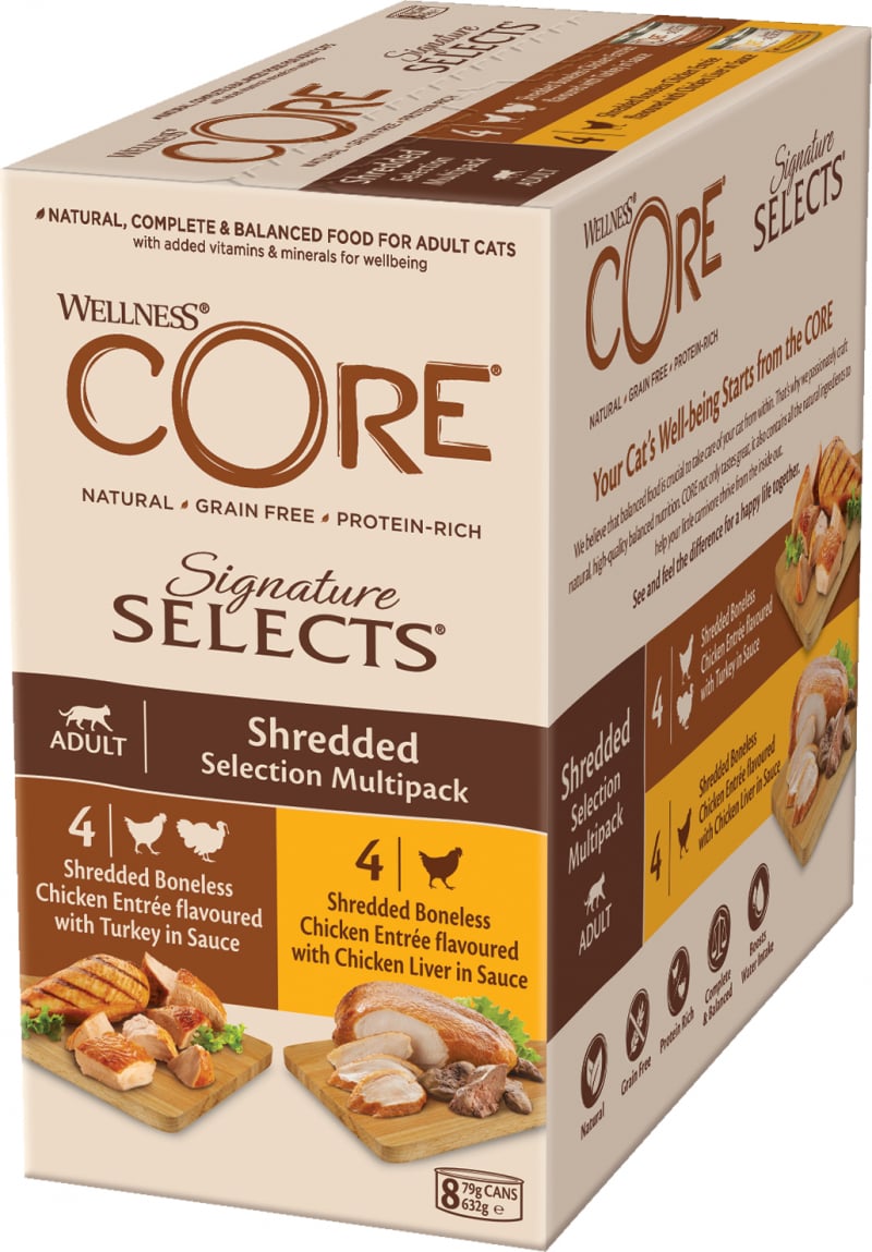 Wellness Core Pâtée Signature Selects pour chat - Multipack Mélange de sélection Effilochés