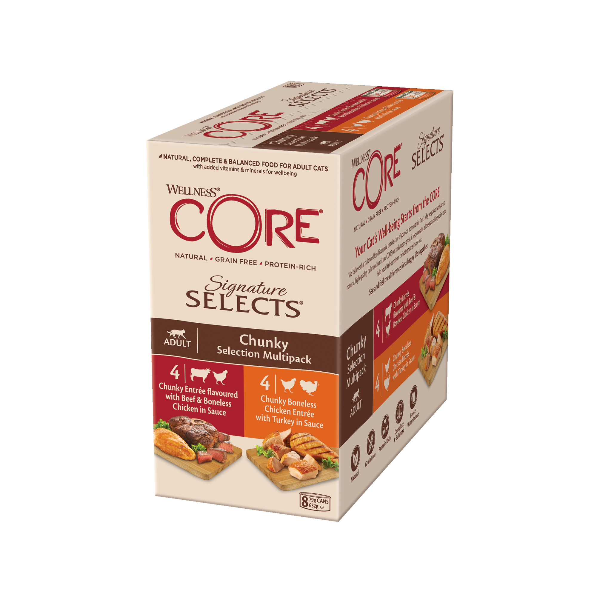 Wellness Core Pâtée Signature Selects pour chat - Mélange de Sélection Tendres Morceaux 8x79g 