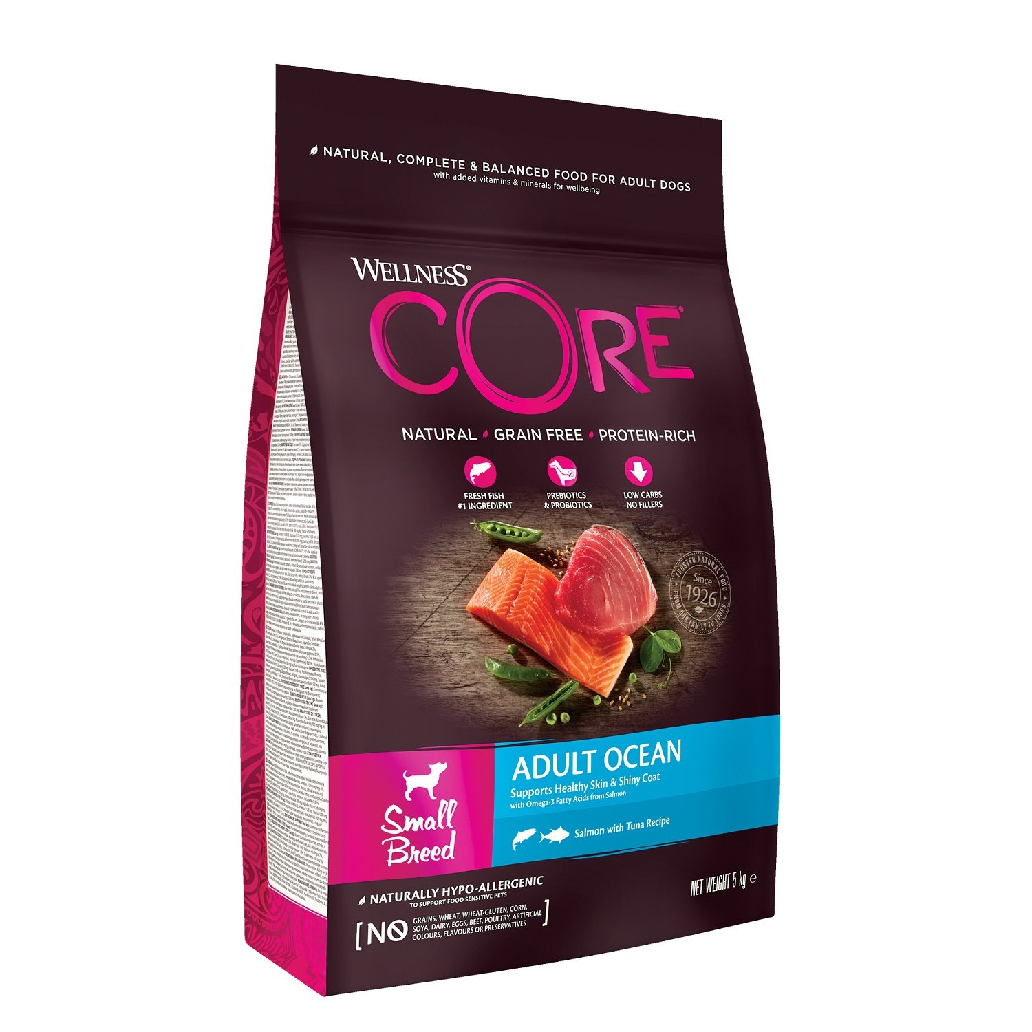 WELLNESS CORE Croquettes Océan saumon et thon pour chien de petite race