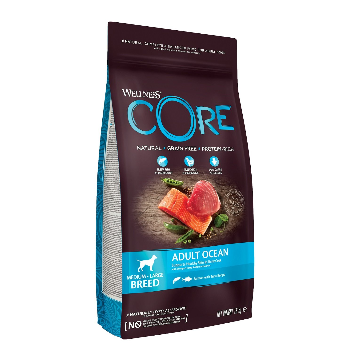 WELLNESS CORE Croquettes Océan saumon et thon pour chien de moyenne et grande race