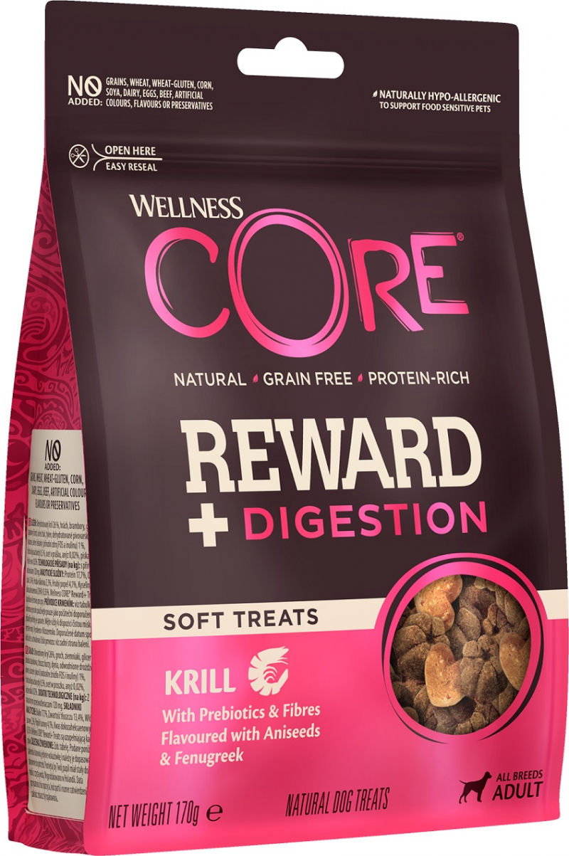 WELLNESS CORE maiustused Reward + Seedimine krilliga koertele