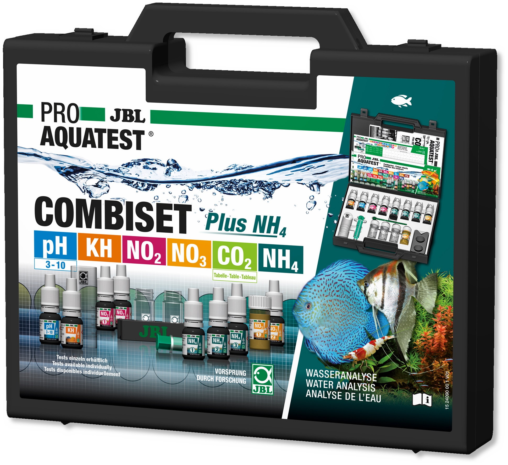 Set di test JBL CombiSet pH, Ferro, KH, NO2, N03, NH4, CO2