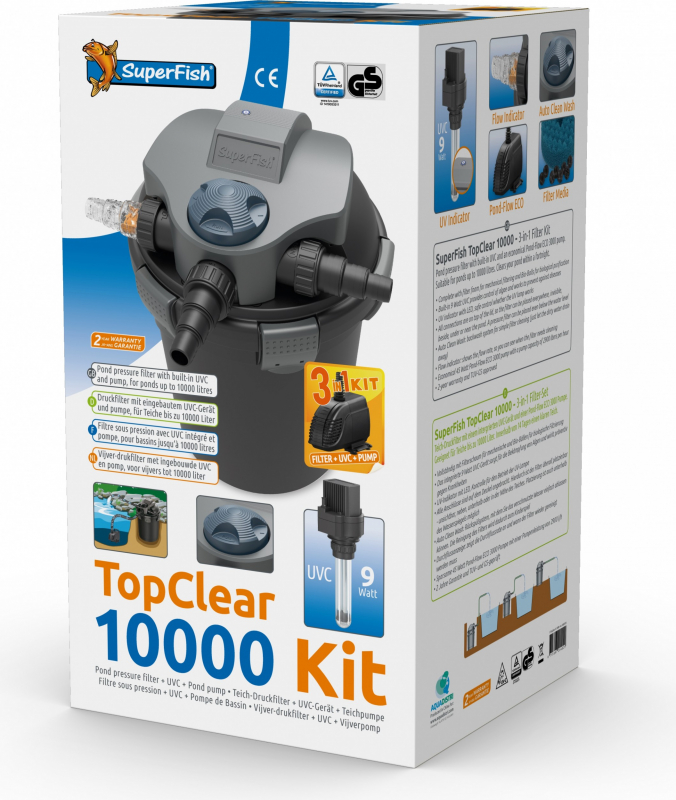 Kit de filtration complet Top Clear Superfish Filtre + UV + Pompe