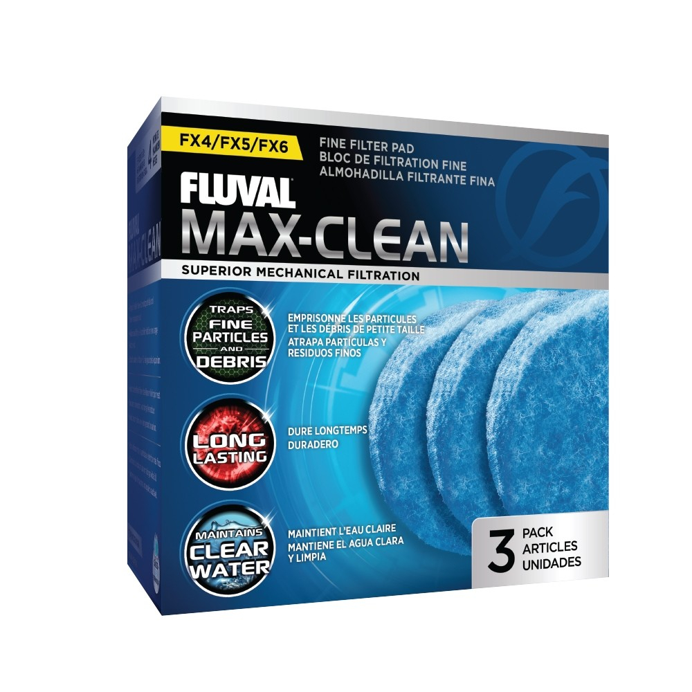 Fluval Mousse fine bleue pour filtre FX4, FX5 et FX6, paquet de 3 