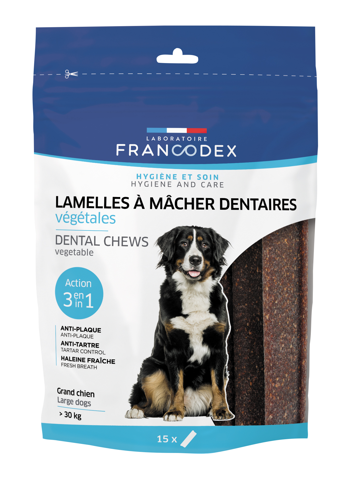 Francodex Tiras mastigáveis para cães grandes + de 30 kg