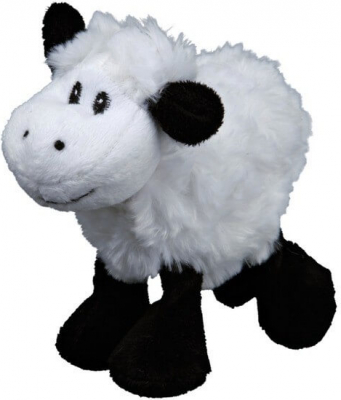 Mouton en peluche noir et blanc
