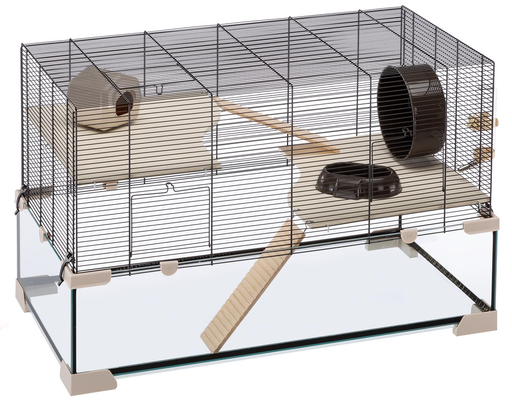 Jaula de vidrio para pequeños roedores - de 59,5 a 98,5 cm - Ferplast Karat