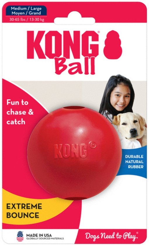 KONG CLASSIC BALL in 3 Größen - Spielzeugball aus residentem Hartgummi
