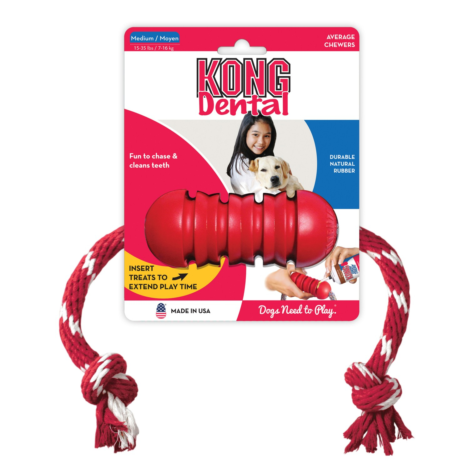 KONG perro Classic Dental Cuerda - 2 tamaños